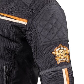 🏍️ Letní moto bunda W-TEC 2Stripe – XXL – černo-béžovo-oran - 9