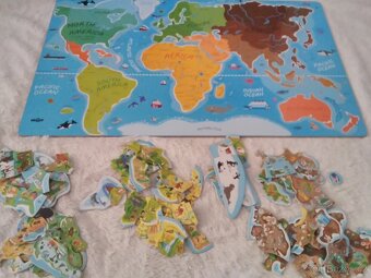WOODY Magnetické puzzle Mapa Svět v obrázcích 2v1 - 9