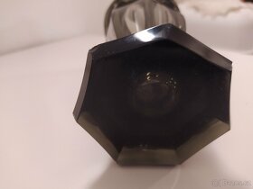 Starožitná skleněná Art Deco hranovaná váza, Rudolf Hloušek - 9