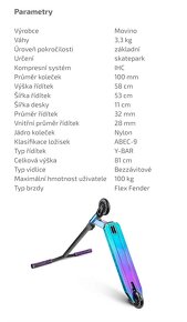 Freestyle koloběžka Movino Glide pro výšku jezdce od 150cm - 9