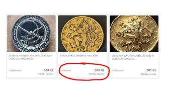 Unikátní mince 20 Kč dvacet korun 2000 milénium svatý Václav - 9