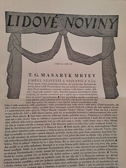 Noviny úmrtí TGM září 1937 - 9