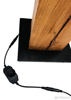 Designová dubová stojací lampa s LED a stmívačem (140 cm) - 9