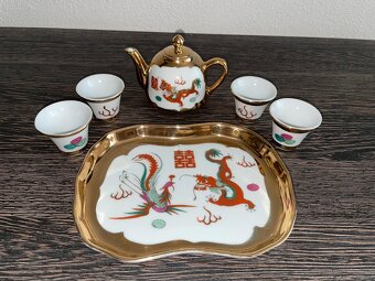 Značený čínský čajový servis porcelánový drak - 9