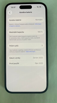 APPLE IPHONE 16 128 GB ČERNÝ,12 MĚS.ZÁRUKA,ZÁNOVNÍ,100% BAT - 9