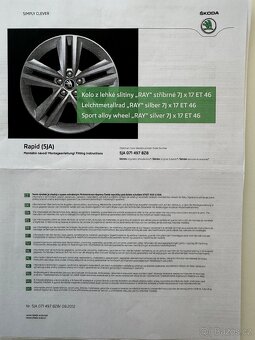 Alu kola 17” 5/100 originál Škoda nové + pneu 215/40/17 - 9