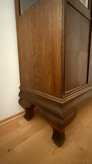 Starožitná skříň vitrína skleník pravé dřevo - 9