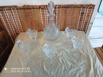 Stary křišťál brus mísy,karafa stamprle - 9