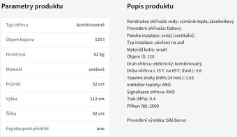Bojler Tatramat OVK 120 kombinovaný - 9