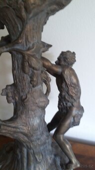Stará figurální kovová secesní váza výška 58 cm - 9