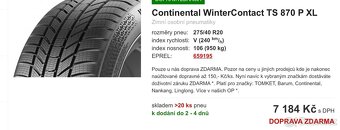 2ks zimní pneu 245/45R20 loňské 7,5mm 3000km - 9