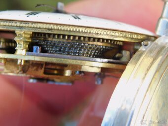 Celostříbrné anglické kapesní hodinky Špindlovky - 9