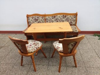 Jídelní set, rustikální nábytek, lavice, židle, stůl - 9