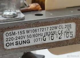 Whirlpool AKP 745 WH Oven Fan Motor : Oh Sung OSM-15S, 22W - 9