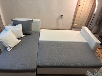 Rohová sedačka bílo/šedá oboustranná - 9