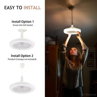 Stropní ventilátor a světlo 2v1 - 9