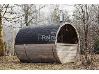 Finská sudová sauna 3 m s terasou - 9