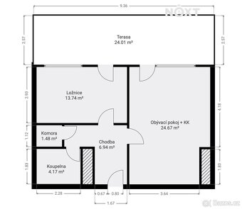 Pronájem byt 2+kk, 50㎡ - 9