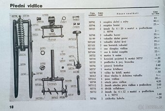 horní vahadla přední vidlice na předváleč.motocykl ČZ,JAWA - 9