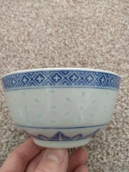 Nová sada misek z čínského porcelánu - motiv rýžové zrno - 9
