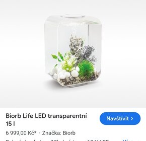 Akvárium BiOrb LIFE průhledné 15l LED
 - 9