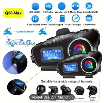 Interkomy pár Q58 Max nové - 9