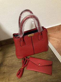 černá kabelka + kapsička NOVÉ, červená černá - 9