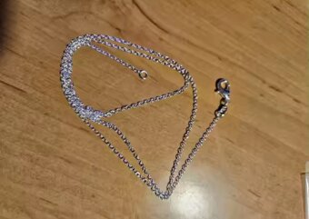 Nový dámský stříbrný náhrdelník 925 délka 45 cm s očky tenký - 9