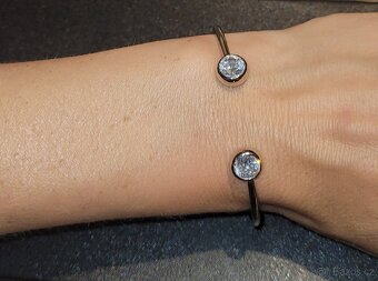 Nový dámský stříbrný náramek 925 otevřený nastavitelný - 9