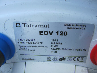 ELEKTRICKÝ BOJLER TATRAMAT - EOV 120 - 120L - 9