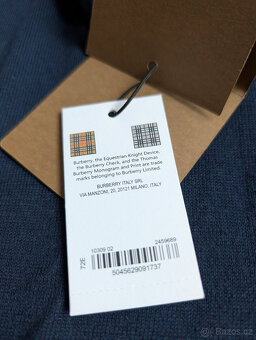 Navy polo tričko Burberry vel. M - 9