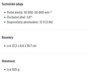 Aku excentrický přístroj peformance V12 na řezání, broušení - 9