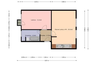 Pronájem bytu 2+kk v centru Hodonína od 1.10.2025 - 9