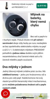 Elektrický mlýnek na pepř a sůl Tescoma - 9