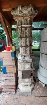 Kachlová kamna, starozitná - 9