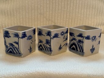 Stará čínská čajová souprava- modrobílé barvy. - 9