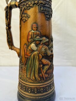 Veliký XXL kameninový korbel myslivecký motiv na 2 litry - 9