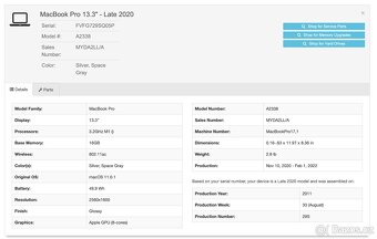 MacBook Pro 13" M1 US 2021 16GB RAM 256GB SSD Stříbrný - 9