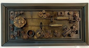 STEAMPUNK RECYCLE ART - KOMETA. Asambláž patinovaný kov. - 9