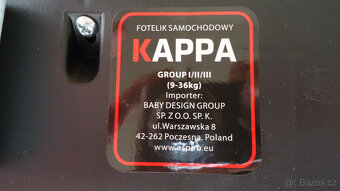 Autosedačka  Kappa 9 až 36 kg - 9