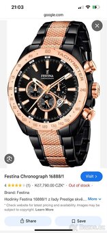 LUXUSNÍ PÁNSKÉ HODINKY FESTINA CHRONOGRAPH 16888/1 - 9