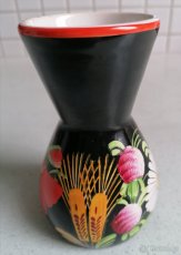 Starožitný chodský keramický talíř J. Frei Klenčí 1950, váza - 9